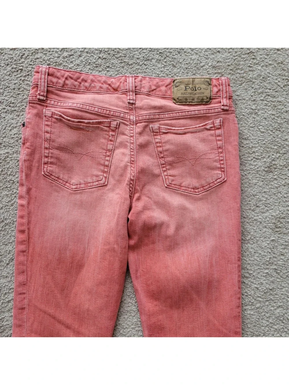 POLO Ralph Lauren Jemma Super Skinny Jeans Girls 14 Reddish Pink Stretch Denim